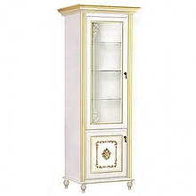 Вітрина 1Д у вітальню ДСП/МДФ Верона Білий Скай