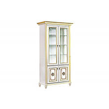 Вітрина 2Д у вітальню ДСП/МДФ Верона Білий Скай