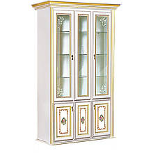 Вітрина 3Д у вітальню ДСП/МДФ Верона Білий Скай