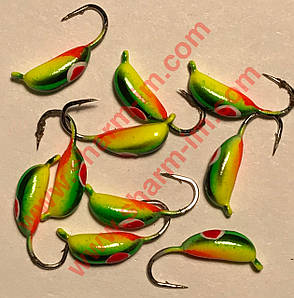 Мормилка вольфрамова Bravo 2030-408 3.0 мм 0.6 г. Ризький банан із вушком фарбований