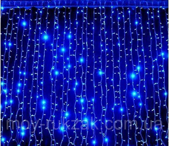 Гирлянда светодиодная штора 300 LED, синяя 3,0×2,0 м - фото 1 - id-p1081837089