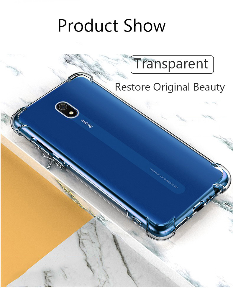 Протиударний чохол з посиленими кутами для Xiaomi Redmi 8a прозорий силіконовий