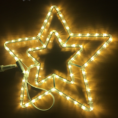 Вулична світлодіодна фігура Зірка 40 см, дюралайт теплий білий