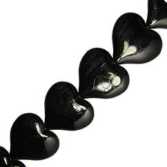 Намистини Кулони Підвіски 32х35х8 мм Серця Великі Чорні, Фурнітура Біжутерія, Рукоділля