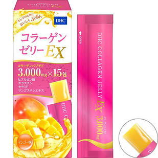 DHC Collagen Jelly EX Колаген желе зі смаком манго 3000 мг, 15 шт по 15 г