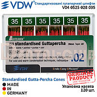 Штифти гутаперчеві стандартизовані (ВДВ - Німеччина) Standardised Gutta-Percha Cones VDW ISO 35, конусність .02