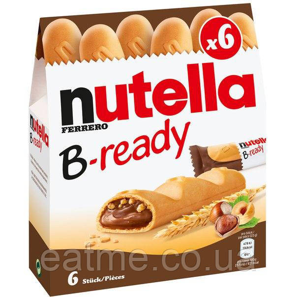 Nutella B-ready Вафельні батончики із шоколадно-горіховою пастою всередині 132g