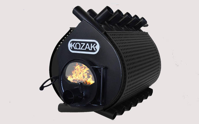 Піч-булерьян Kozak Тип 04 - 1000 м3 з склом і захисним кожухом, фото 1