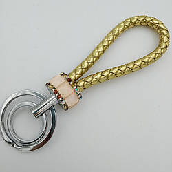 Брелок для ключів ремінець з стразами та камінням Золотистий