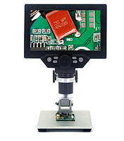 Цифровой микроскоп на штативе G1200 с монитором 7 дюймов и 12 мегапиксельной камерой. 1200x