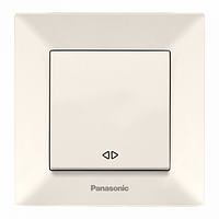 Вимикач одноклавішний перехресний Arkedia Slim Panasonic (крем)