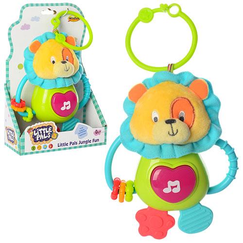 Яскрава дитяча підвіска на коляску 0154-NL прорізувач плюшева іграшка тварина, музика, звук, світло, фото 1