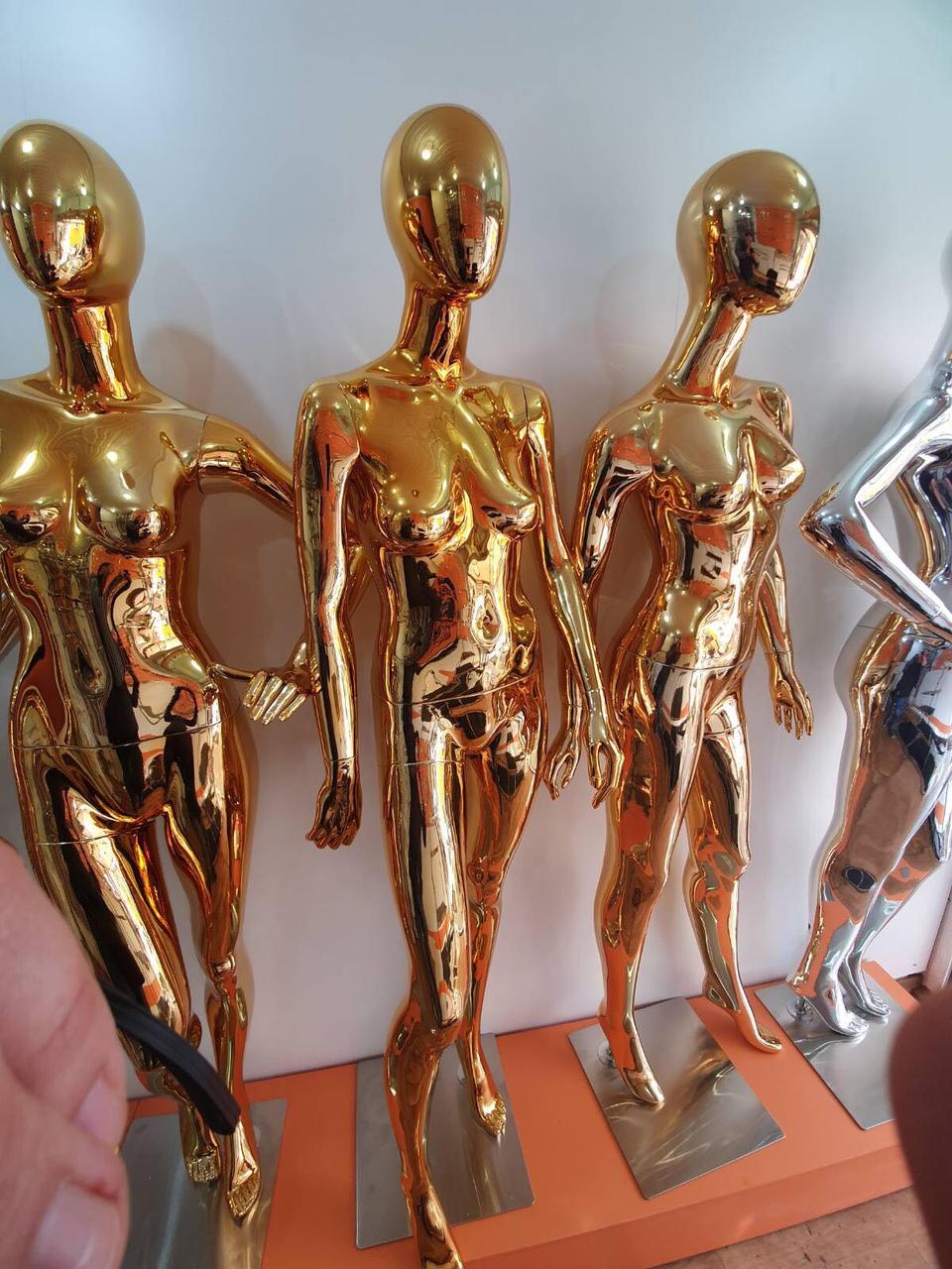 Манекен хромований жіночий, фото 1