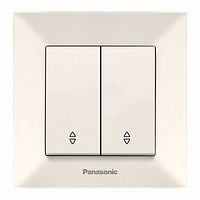 Вимикач двоклавішний прохідний Arkedia Slim Panasonic (крем)