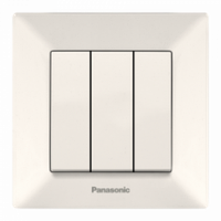 Вимикач триклавішний Arkedia Slim Panasonic (крем)