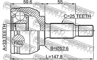 Шрус зовнішній на Рено Дастер 4x2 1.5dci, 1.6i 16V / FEBEST 2410DUST