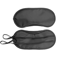 Маска для сну шовкова "Однотонна чорна" Пов'язка для чоловіків жінок. Наглазна маска