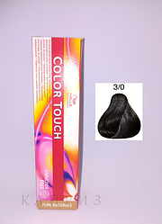 Фарба для волосся без аміачна Wella Professionals Color Touch 3/0, 60 мл