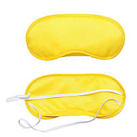 Маска для сну шовкова "Однотонна жовта" Пов'язка на очі для жінок дітей. Наглазна маска