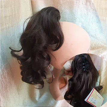 Хвіст шиньйон кучерявий на крабе шоколадно-каштановий 6871-2/33