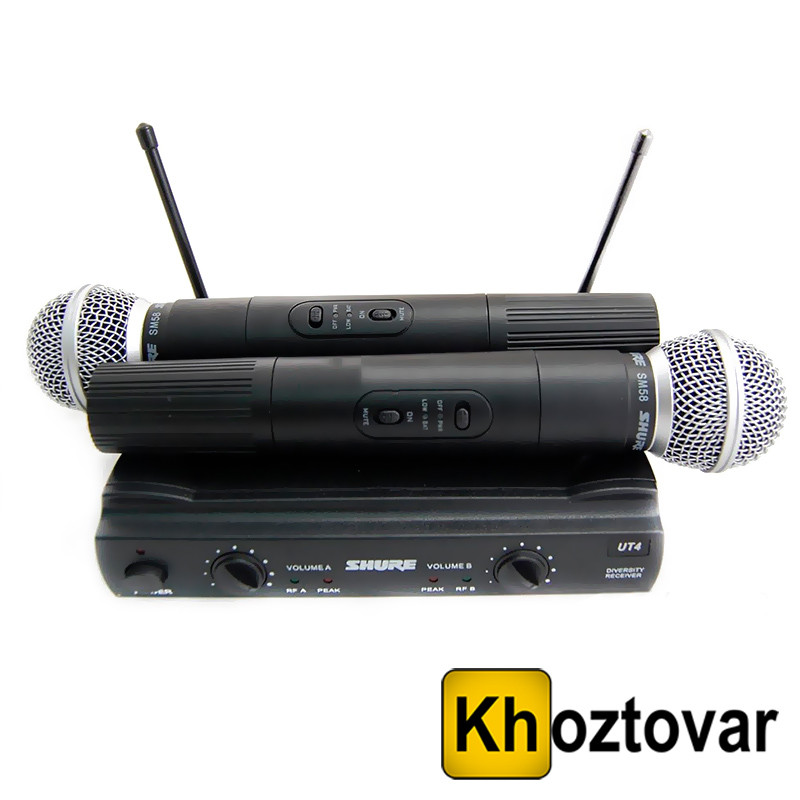 Радіосистема на 2 радіомікрофони Shure UT4 UHF-2 SM58