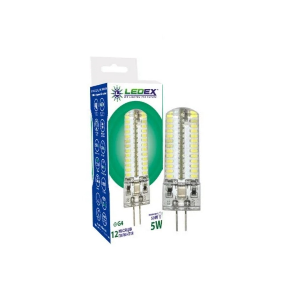 Светодиодная лампа LEDEX G4 5Вт 400lm 6000K 12V (102851)