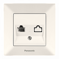 Розетка комп'ютерна RJ45 CAT5e Arkedia Slim Panasonic (крем)