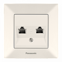 Розетка комп'ютерна RJ45 CAT5e + телефонна RJ11CAT3 Arkedia Slim Panasonic (крем)