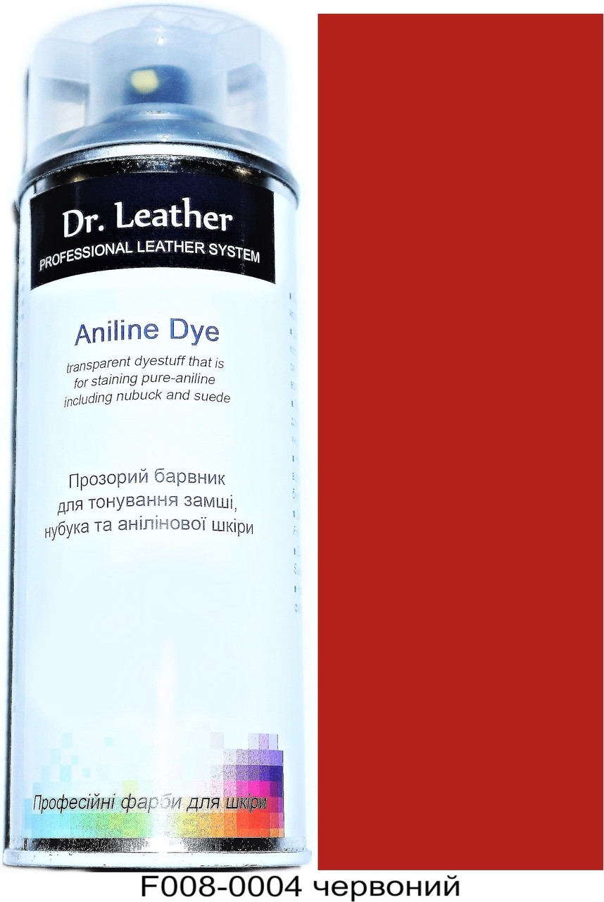 Краска аэрозольная для замши, нубука, анилина, велюра, ткани 384 мл."Dr.Leather" Aniline Dye Красный - фото 1 - id-p547433734