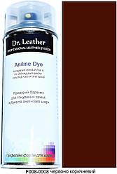 Фарба аерозольна для замші, нубуку, аніліну, велюру, тканини на водній основі 384 мл."Dr.Leather" Aniline Dye Червоно-коричневий