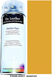 Фарба аерозольна для замші, нубуку, аніліну, велюру, тканини на водній основі 384 мл."Dr.Leather" Aniline Dye Жовтий