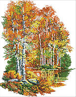 Комплект для вышивки крестиком Осенний пейзаж 41х50 см (арт. MK091) крестом