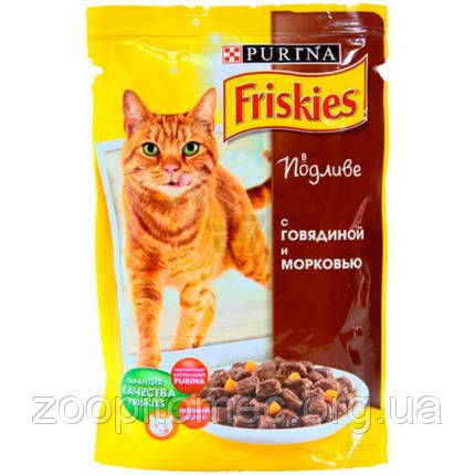 Вологий корм для кішок Friskies (Фріскіс) яловичина шматочки в соусі, 85 г