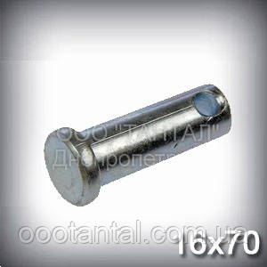 Палець — вісь 16х70 DIN 1444 В (ГОСТ 9650-80 тип 6) ISO 2341 сталевий оцинкований