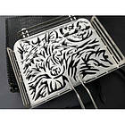 Решітка гриль подарункова ручної роботи Вовк сталь нержавіюча, фото 3