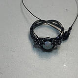 Вогненний опал кільце з опалом і цирконом в сріблі 17, 18 розмір, фото 3