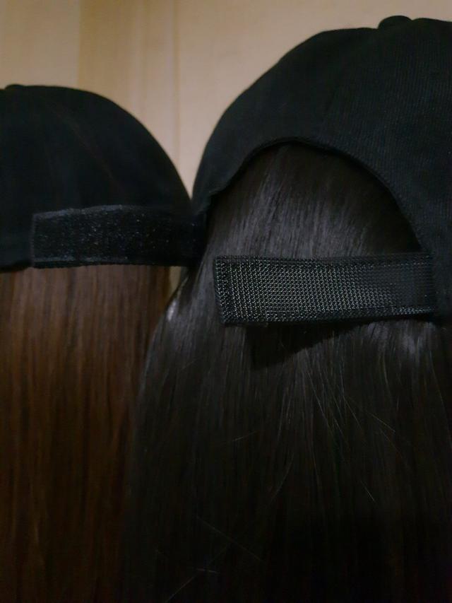 Кепка с Волосами. Термо Волосы, 60 См. Белая и Черная Кепка с Чёрными ...