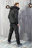 Зимовий чоловічий теплий стьобаний костюм Адідас на синтепоні з курткою на овчині (р.48-54). Арт-1203/29, фото 2