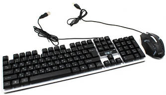 Комплект дротова клавіатура LED і оптична миша UKC M-416 5559