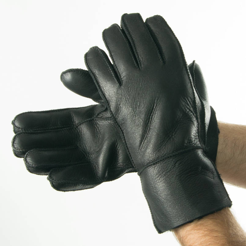 Чоловічі зимові рукавички з натуральної шкіри (L,XL) №19M1-2, фото 1
