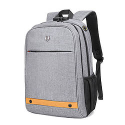 Міський рюкзак-антизлодій Golden Wolf GB00375 для ноутбука до 15,6, з кодовим замком, 20 л Сірий