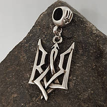 Герб України Тризуб, на намистині підвісі з однієї сторони Герб України, з іншої хрест., фото 3