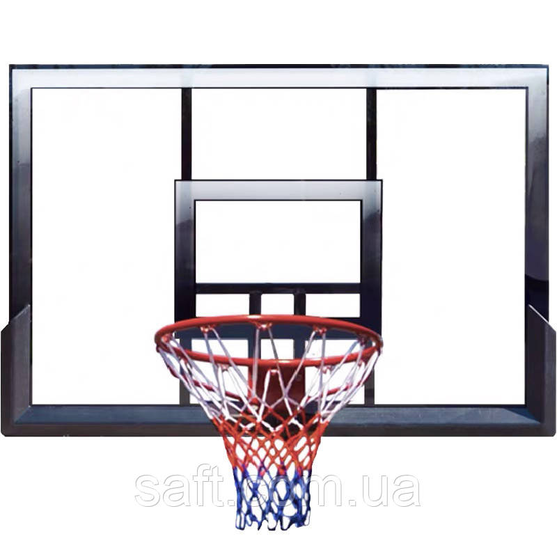 Щит баскетбольний із кільцем і сіткою (щит-PC,р-р 120x80 см, кільце (16 мм) d — 45 см, сітка NY)