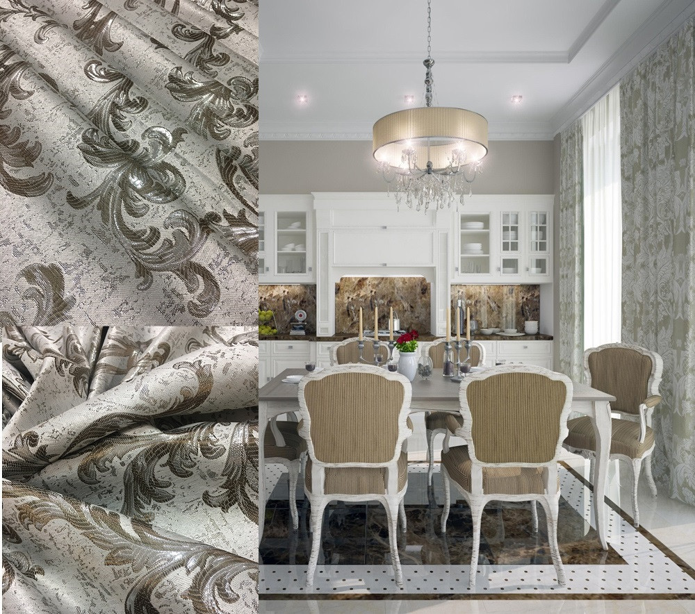 Готовий комплект штор "Лагуна" Сріблясто-коричневий