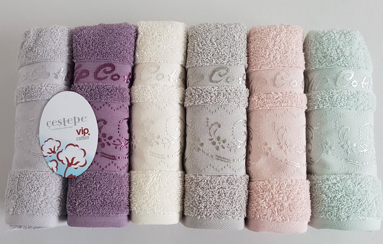 Лазневі махрові рушники «Vip Cotton Beril» Туреччина (6 шт.)