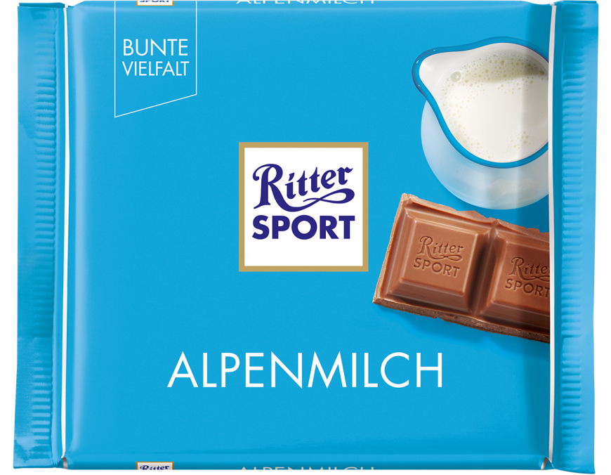 Шоколад Ritter Sport Alpenmilch 100 г Німеччина