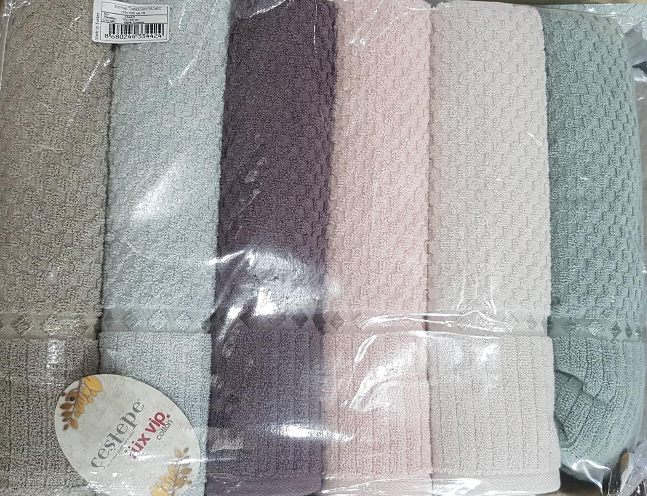 Лазневі махрові рушники «Cestepe Lux Vip Cotton Elenor» Туреччина (6 шт.)