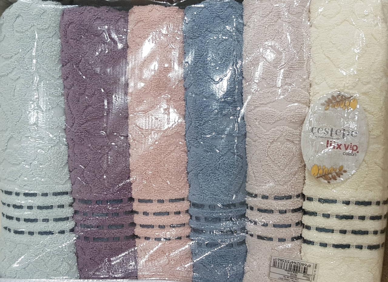 Лазневі махрові рушники «Cestepe Lux Vip Cotton SIRAT» Туреччина (6 шт.)