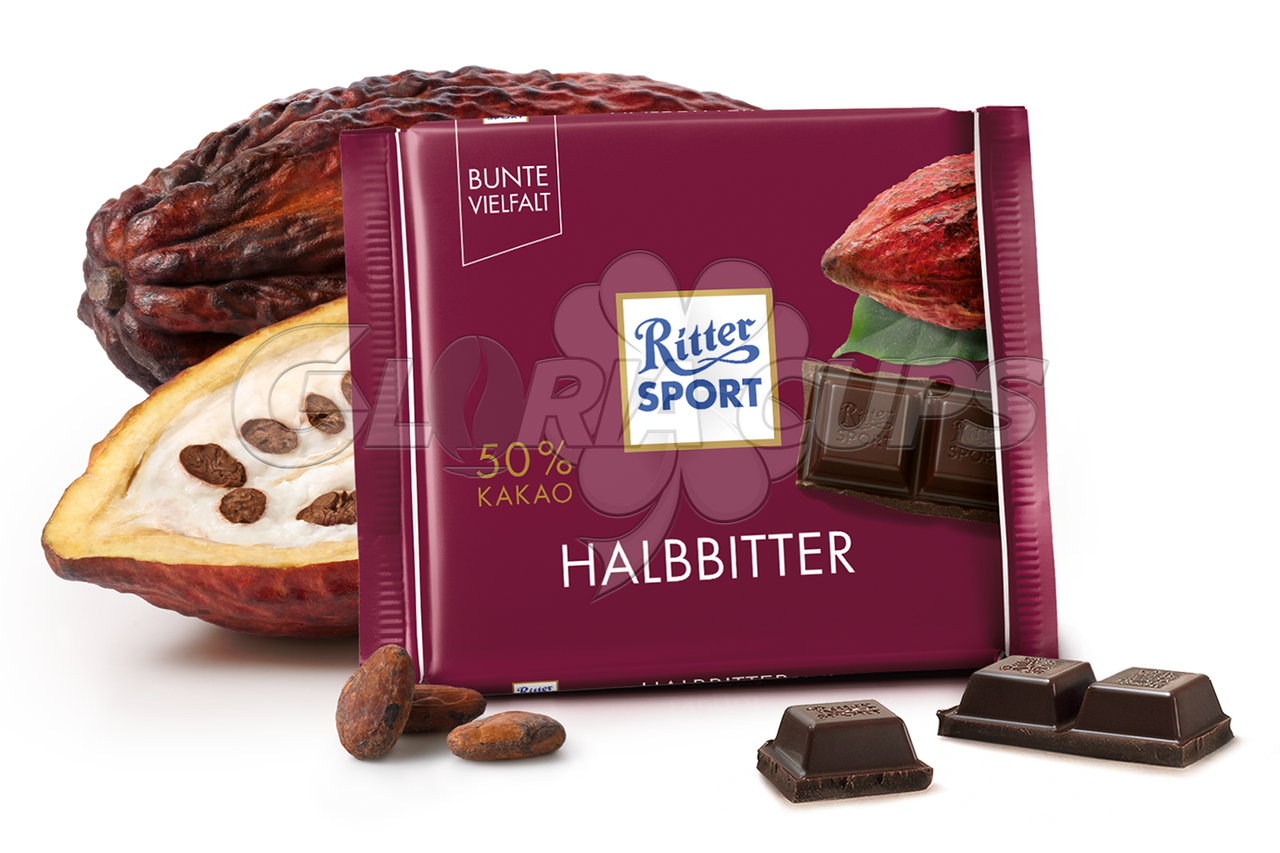 Шоколад Ritter Sport Halbbitter 100 гр. Німеччина, фото 1