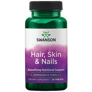 Swanson Hair, Skin & Nails комплекс з органічною сіркою для волосся, шкіри та нігтів, 60 таблеток